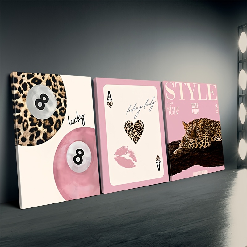 3pcs Leopard Cheetah Canvas Wa - огляд і ціна Photography Design