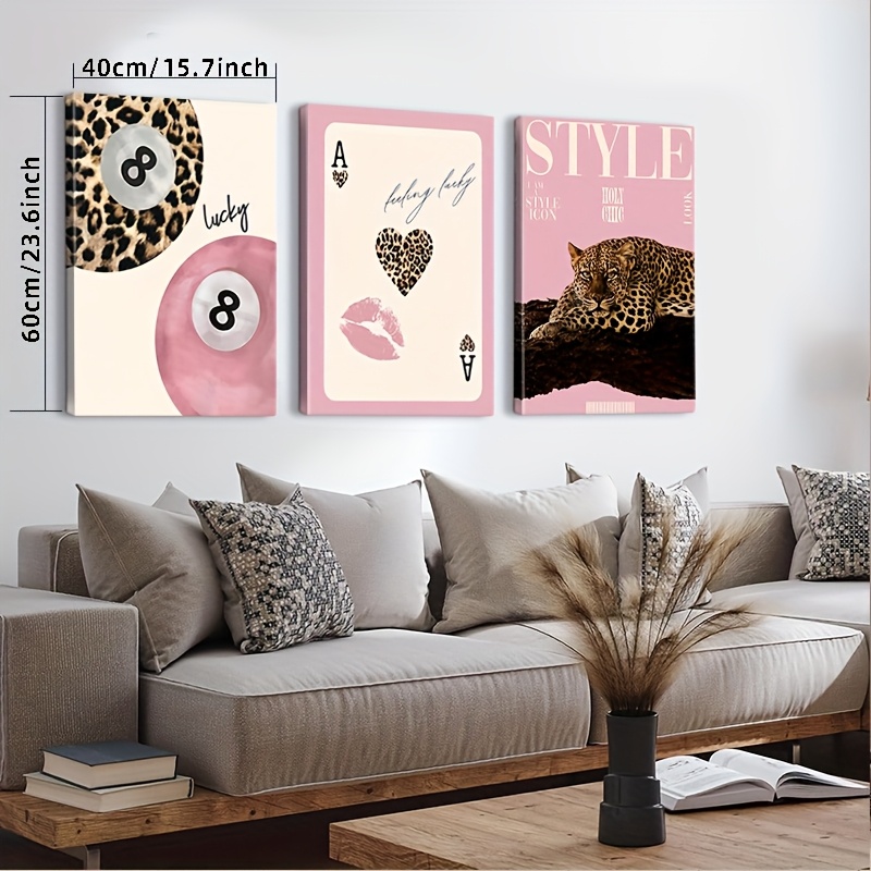 3pcs Leopard Cheetah Canvas Wa - огляд і ціна Photography Design